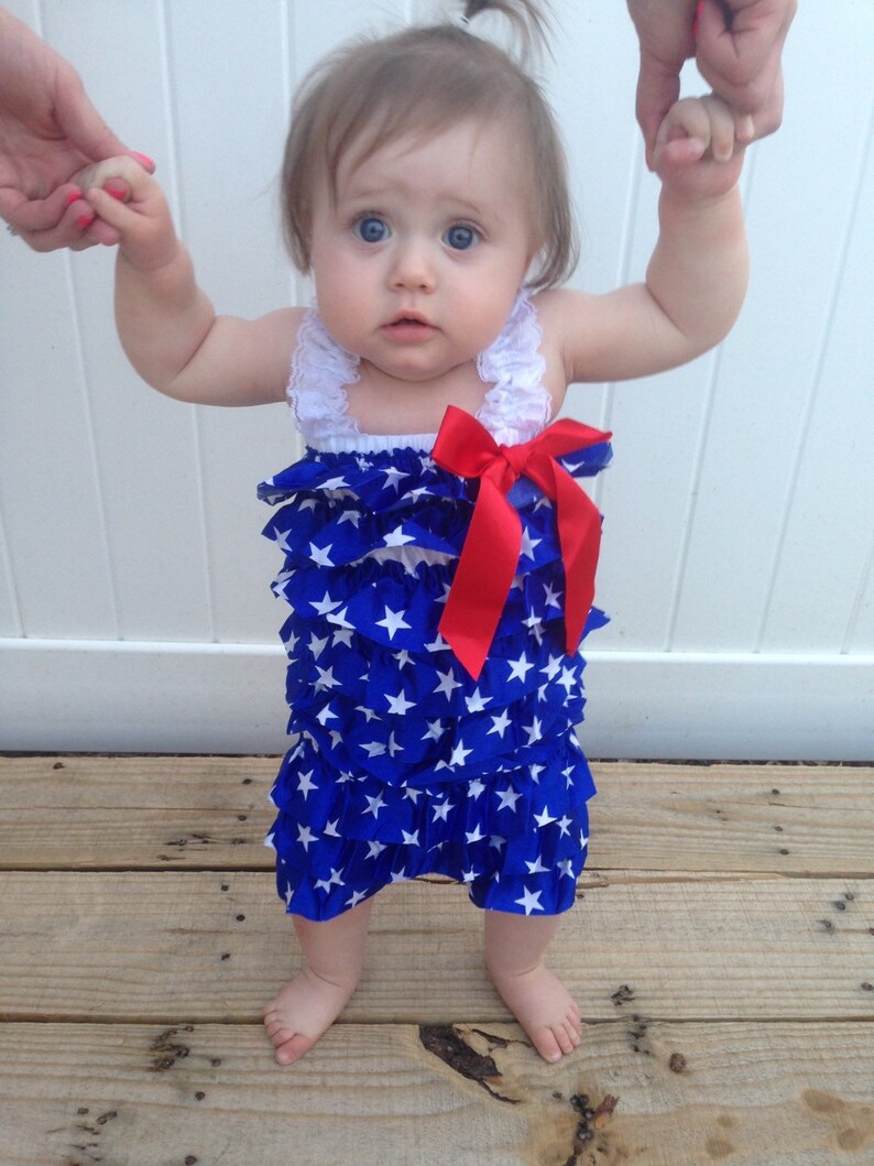 Baby Toddler Infant Girls Red White and Blue Stars Petti Etsy