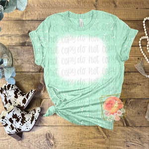 Bella canvas 3001CVC heather Mint bleached mock up