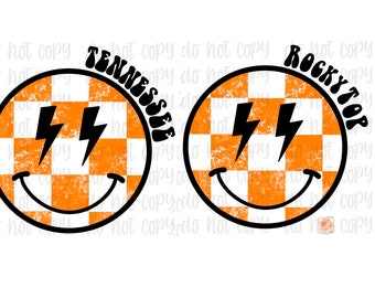 TN Vols/ Rocky Top 2 pack checkered smile PNG