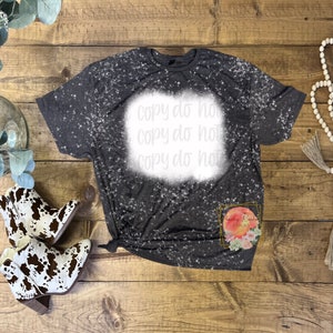 Western boho Gildan softstyle G64000 Dark gray heather bleached mock up