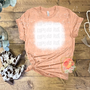 Bella canvas 3001CVC heather Peach bleached mock up