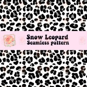 Snow Leopard seamless pattern