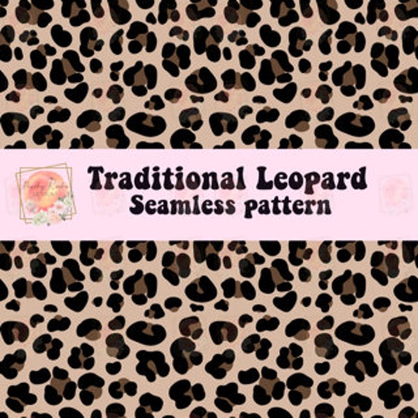 Traditional Leopard seamless pattern