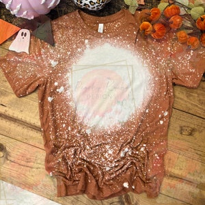 Bella canvas Autumn 3001CVC bleached Halloween flat lay mock up