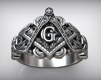 Masonic Ring Handmade Freemasonry SILVER 925