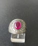 Master Mason Ring Masonic Ring Handmade Freemasonry Mens +cabochon Ruby