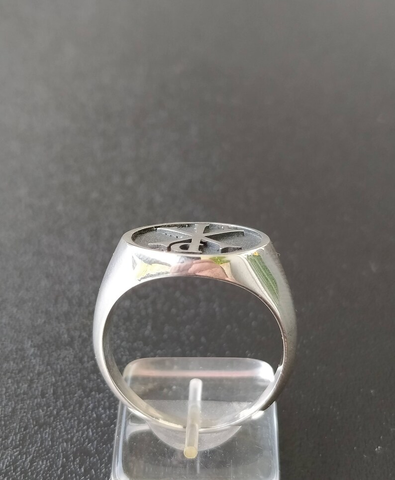 Chi Rho Sterling Silver 925 Ring Handmade Christian Ring Etsy