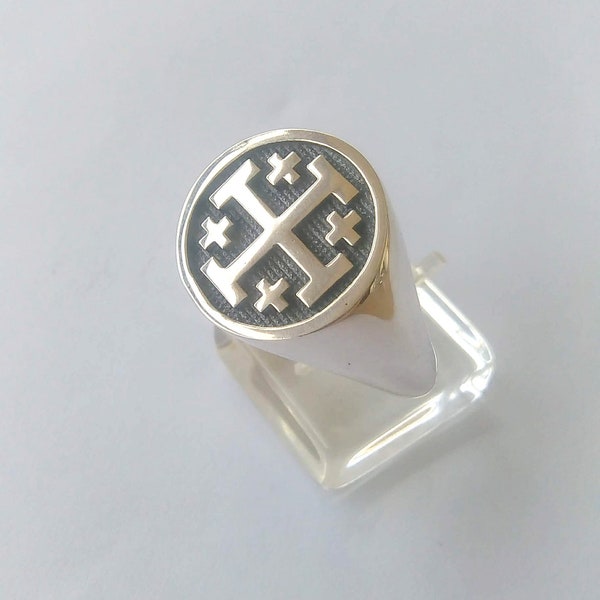 Varouxi  Jerusalem Cross Ring Men or Women Silver 925