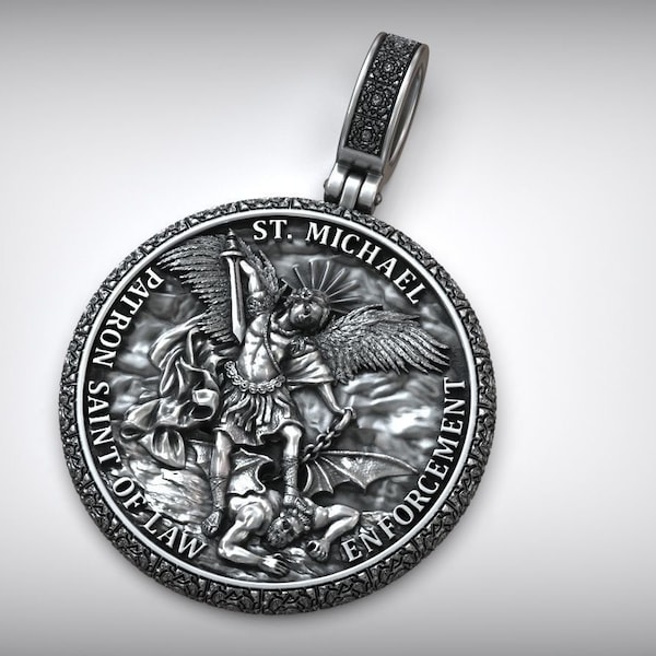 Archangel Michael Patron Saint Of Law Enforcement Amulet Pendant