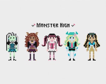 Monster High Cross Stitch Pattern PDF Instant Download