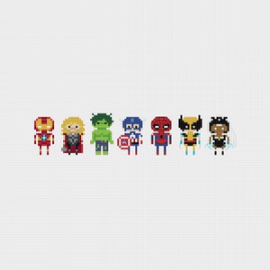 Marvel Superheroes Minis Cross Stitch Pattern PDF Instant Download image 1