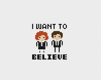 The X-Files "I Want to Believe" Minis Cross Stitch Pattern PDF Instant Download