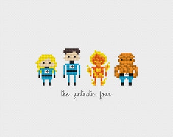 The Fantastic Four Cross Stitch Pattern PDF Instant Download