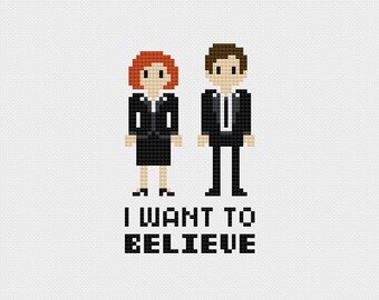 The X-Files "I Want to Believe" Cross Stitch Pattern PDF Instant Download