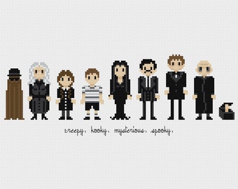 The Addams Family Cross Stitch Pattern PDF Instant Download