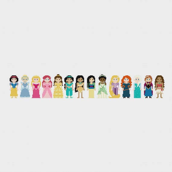 Updated 17 Disney Princess Once Upon A Time Cross Stitch Etsy