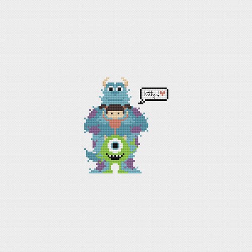 Monsters Inc "Kitty" Cross Stitch Pattern PDF Instant Download