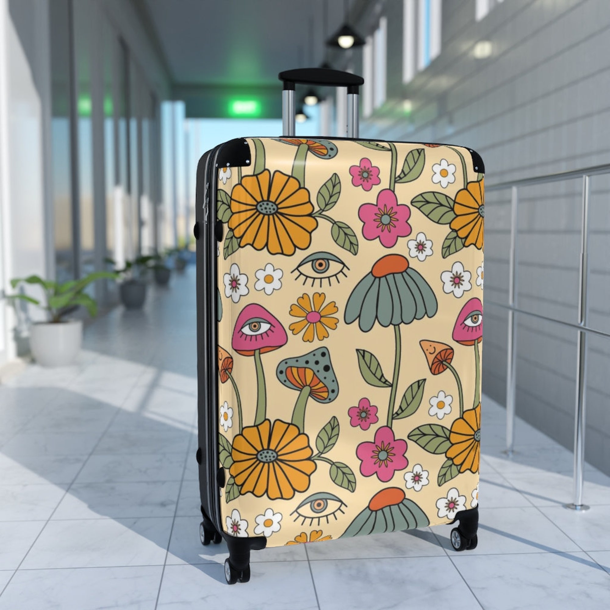 Shrooms & Blooms Hippie Suitcase
