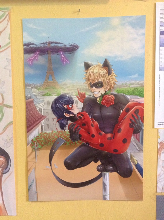 A Rose For His Ladybug Miraculous Ladybug Ans Chat Noir Fanart Print