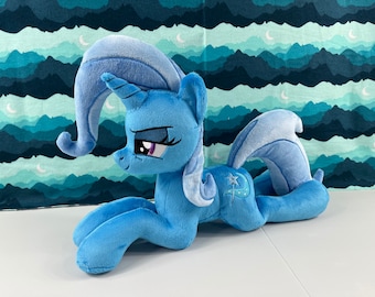 CUSTOM Smug Trixie Laying Pony Plush