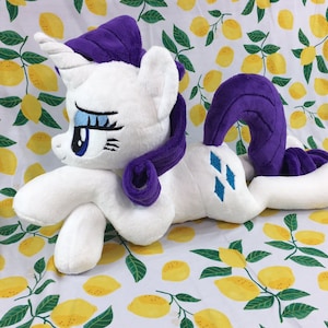 CUSTOM Flirty Rarity Laying Pony Plush