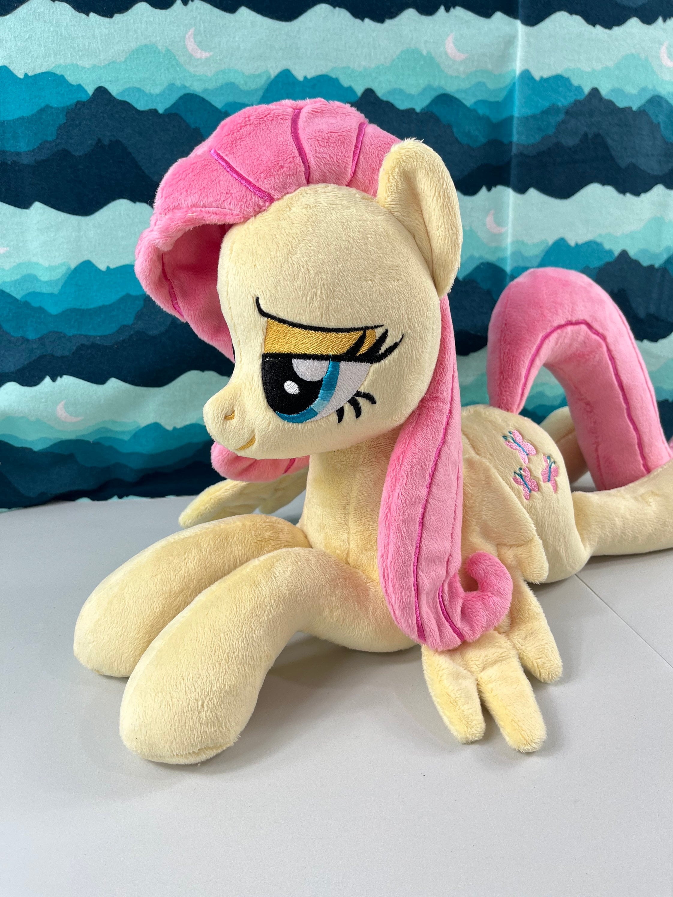 CUSTOM Flirty Fluttershy Laying Pony Plush - Etsy 日本