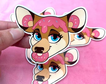 3 inch Doe-nut the Donut Deer Furry Chibi Sticker