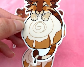 3.5 inch Cinnabon Cinnamon Roll Tiger Furry Chibi Sticker