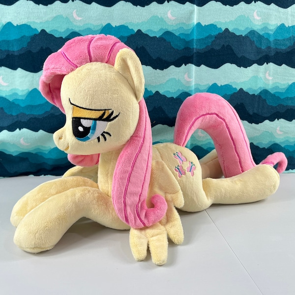 CUSTOM Flirty Fluttershy Laying Pony Plush