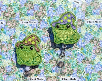 Halloween Wizard Frog Badge Reel