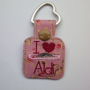 Pink Rose Aldi Quarter Holder Keychain image 1