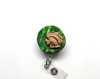 Tan Frog Badge Reel