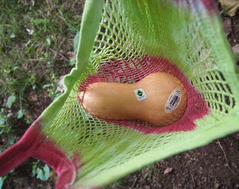 Eco friendly 100% Cotton Produce Bags Zero Waste Hand Dyed Shopping Bag