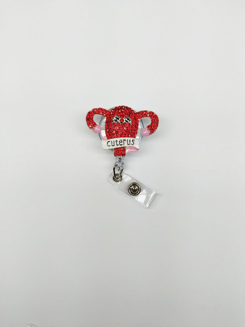 Uterus Badge Reel Labor and Delivery Nurse Bling Badge Reel Nurse jewelry ID Holder Retractable OBGYN Cuteris Badge Pediatric Nurse Gift