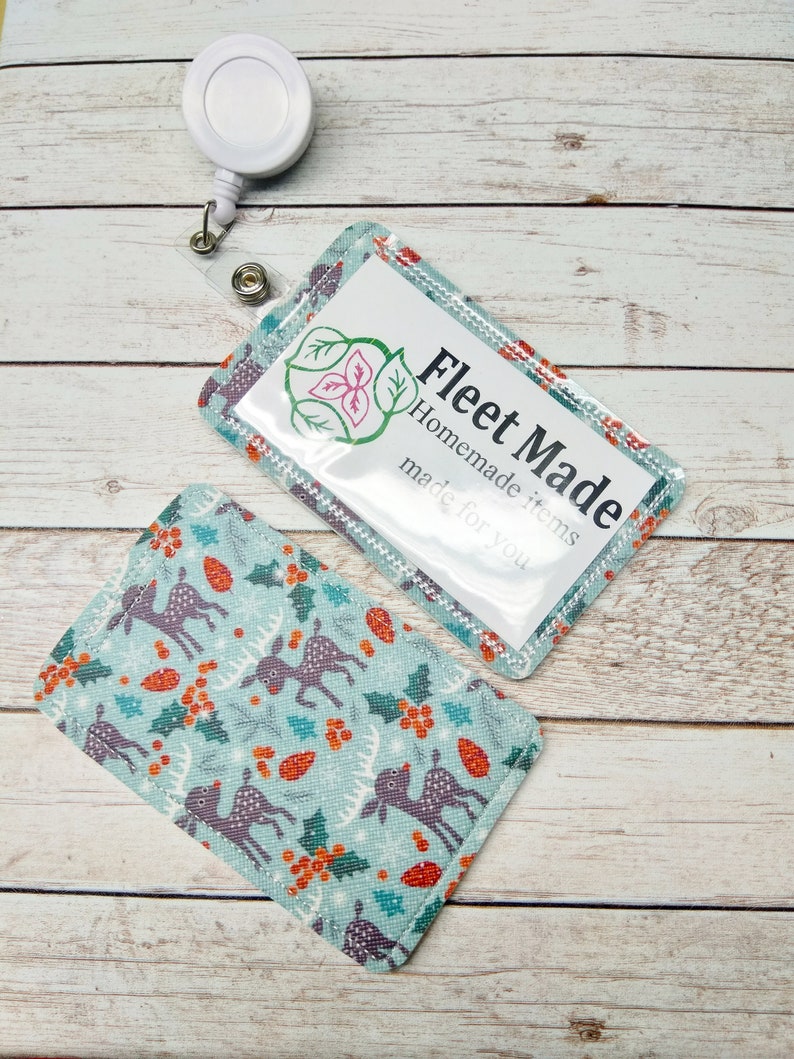 Christmas ID Badge Holder Deer Badge Reel Holder Pediatric Nursing Doctor Gift Badge Identification Vertical Id Holder Card Holder Teacher