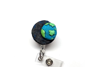 Hand Painted Earth Badge Reel