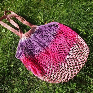 Eco friendly 100% Cotton Produce Bags Zero Waste Hand Dyed Shopping Bag