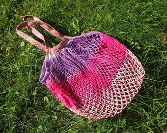 Eco friendly 100% Cotton Produce Bags Zero Waste Hand Dyed Shopping Bag