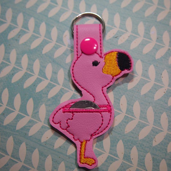 Flamingo Aldi Quarter Holder Keychain