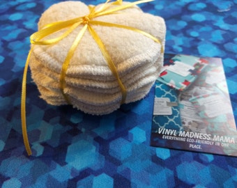 Set of 10 Reusable Facial Rounds 3 inch Facial rounds 100% Organic Cotton Sherpa Make Up Remover Pads Facial Care