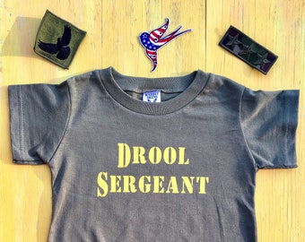 Drool Sergeant Romper // Military Onesie