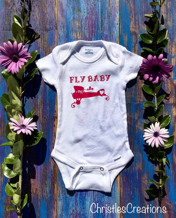 Fly Baby Onesie Girl Airplane Onesie Etsy