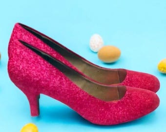 Pink Glitter Heels: Sparkly Wedding Pumps, Custom Made