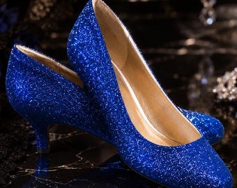 blue glitter dress shoes Sapphire Royale – Pumps day comfort so she
