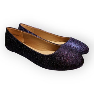 Glitter Flats / Purple Shadow Glitter Flats / Wedding Shoes / Sparkle Flats / Sparkly Shoes / Wedding Flats / Women's Shoes / Purple Flats image 2