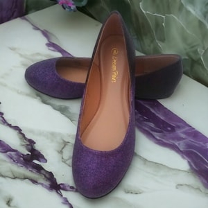 Ombre Glitter Flats / Dew Berry Glitter Flats / Wedding Shoes / Sparkle Flats / Sparkly Shoes / Wedding Flats / Women's Shoes / Purple Flats