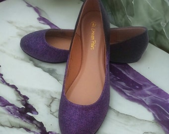 Ombre Glitter Flats / Dew Berry Glitter Flats / Wedding Shoes / Sparkle Flats / Sparkly Shoes / Wedding Flats / Women's Shoes / Purple Flats