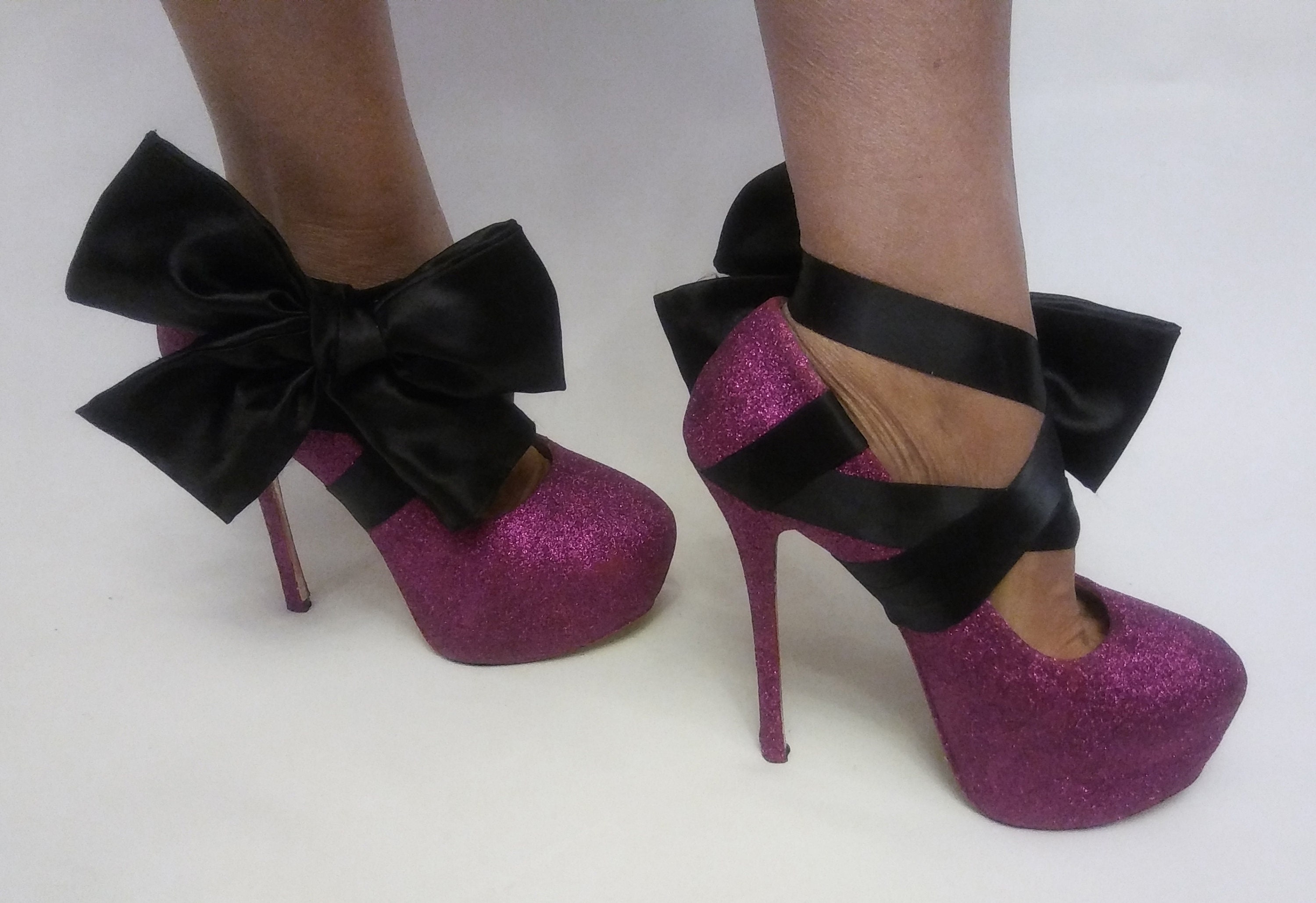 Glitter Heels / Fuchsia Glitter Heels / Wedding Shoes / Etsy
