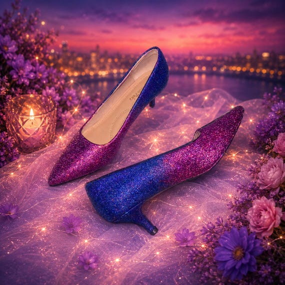 purple glitter dress shoes Twilight Kiss occasion-Bridesmaid Dresses