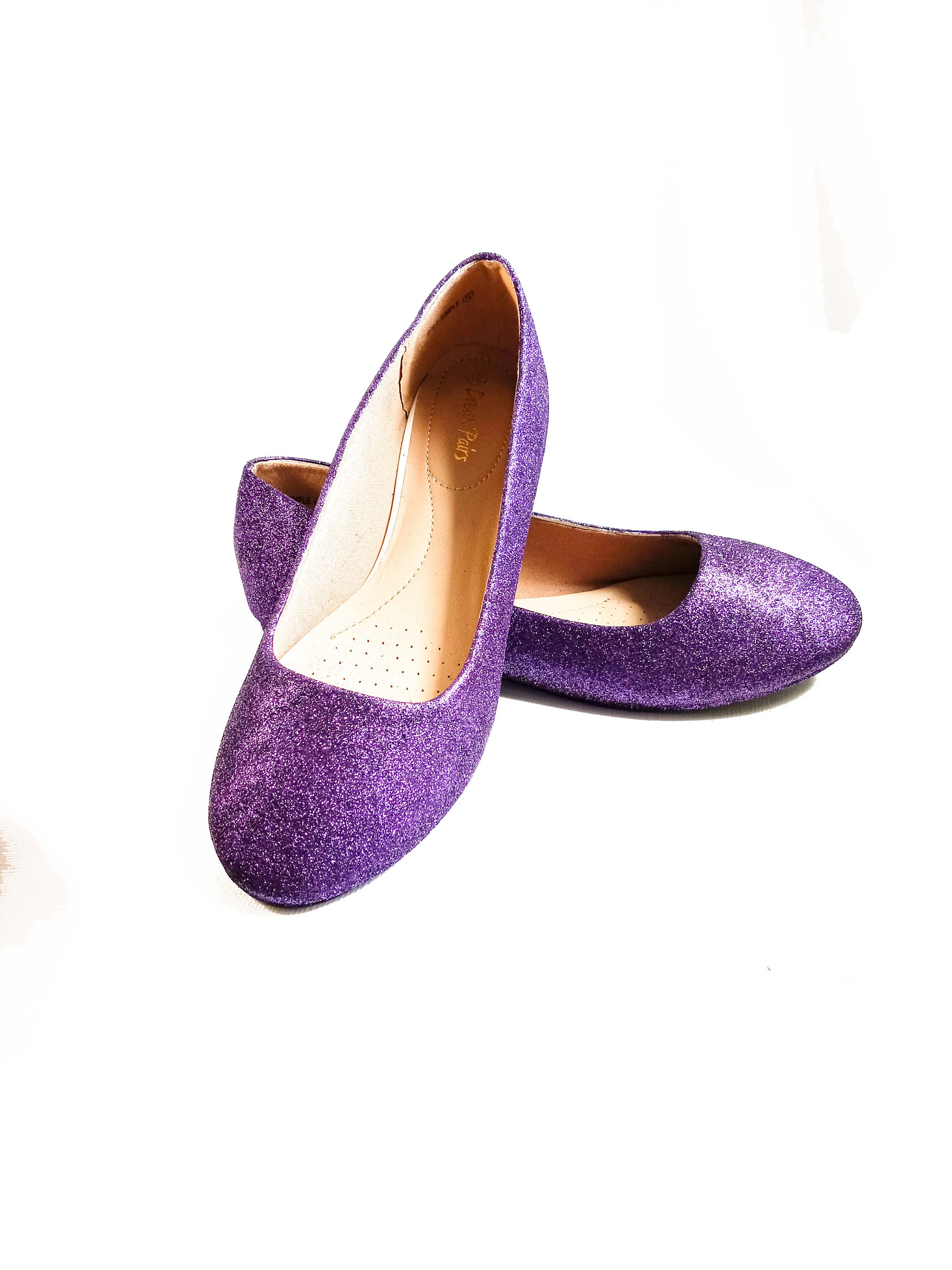 purple sparkly flats